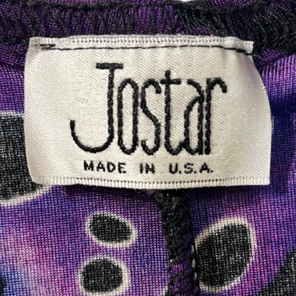 Jostar 90s Vintage Butterfly Print Slinky Tank Dress in Purple and Black Size L - Picture 7 of 7
